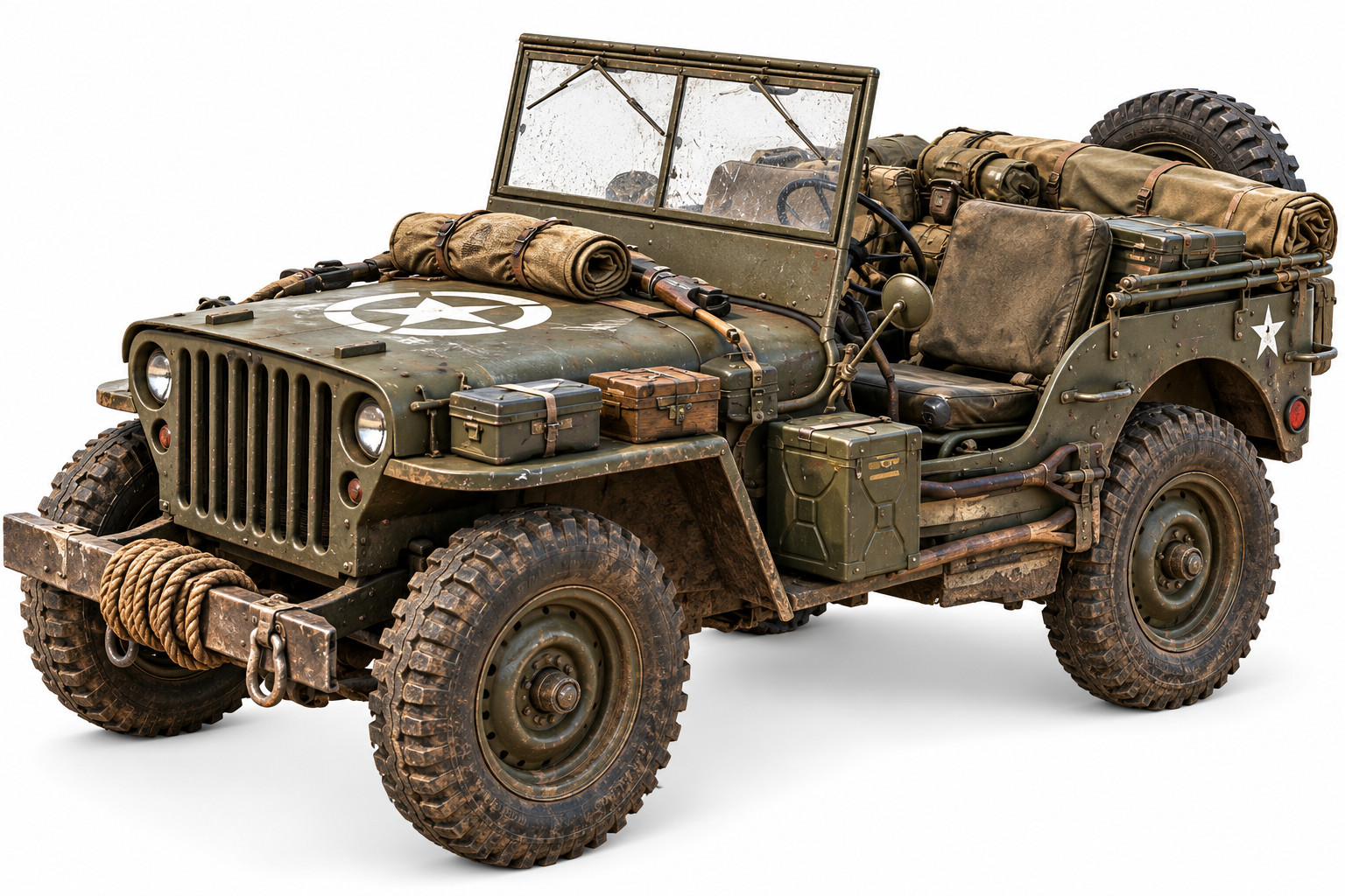 WWII US Military Jeep Willys 3D model