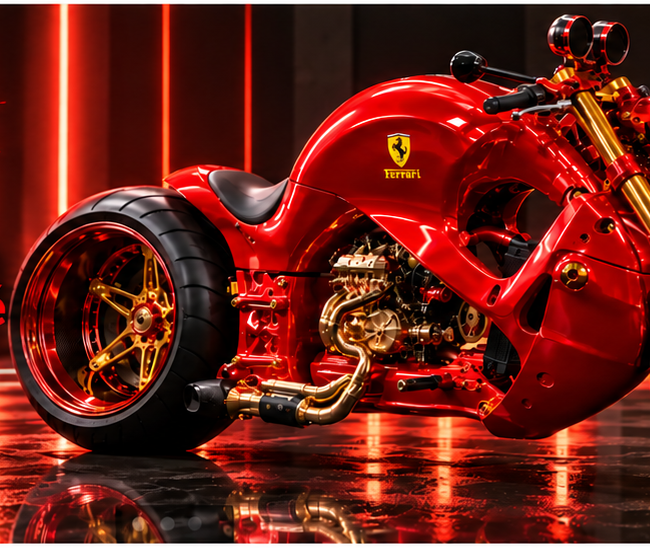 Ferrari Inspired Custom Superbike 3D model