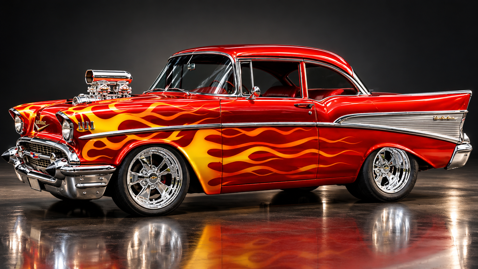 1957s Chevy Belair 1957 Custom Classic Car 3D model